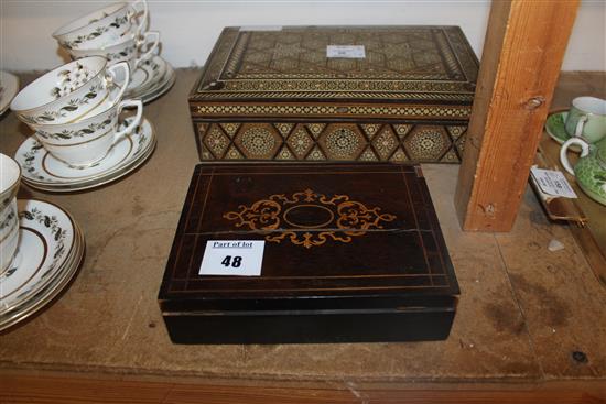 2 wooden boxes